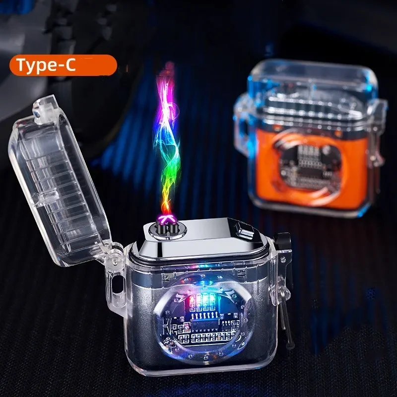 

Windproof Electric Double Arc Lighter Flameless Pulse Portable USB Charging LED Display Lighter Camping Tools