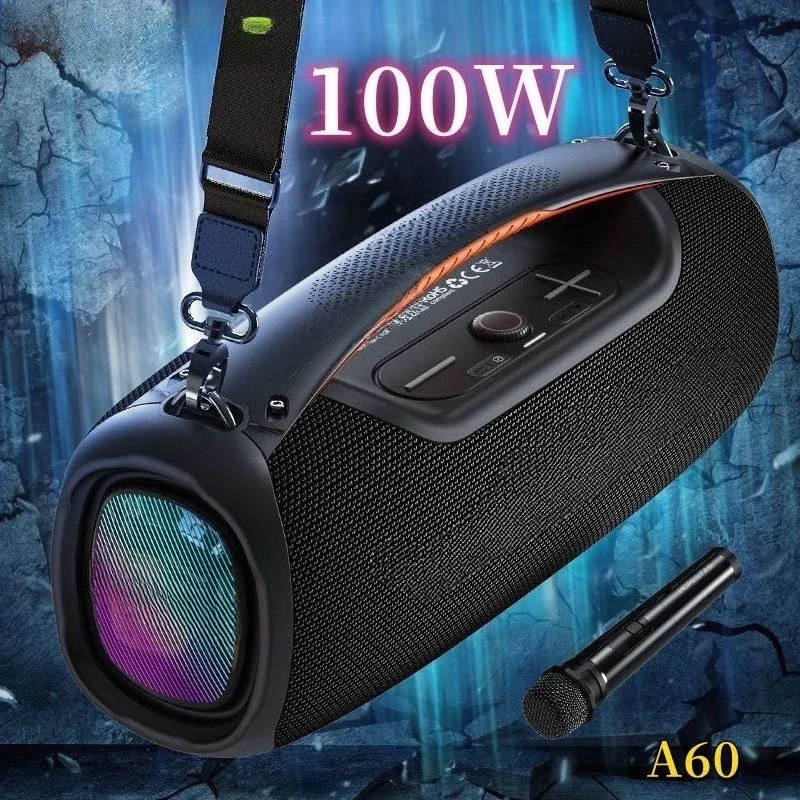 Portable Bluetooth Speaker 6 Waterproof Three-way Frequency High Power Outdoor Card Audio Wireless Microphone