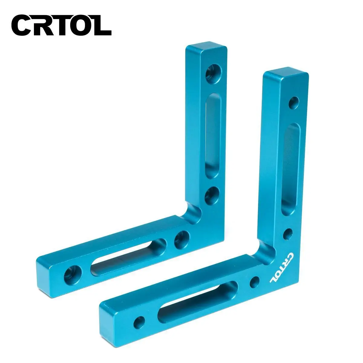 CRTOL 2 Set Positioning Woodworking Fixture Aluminium Alloy 90 Degree Precise Clamping Square Right Angle Clamps Corner Ruler