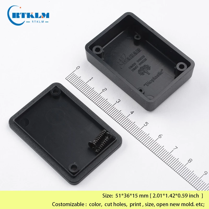 IP55 Black Plastic Enclosure Electronic Project Box Small PCB Design Housing Wire Connection Box DIY Junction Box 51*36*15mm