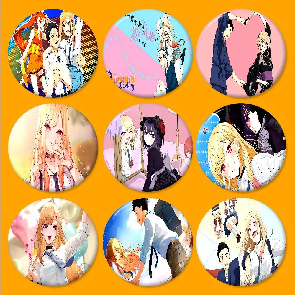 Anime My Dress Up Darling Anime Button Pin Handmade Brooch for Clothes Cartoon Badge Backpack Decoration Jewelry Accessories