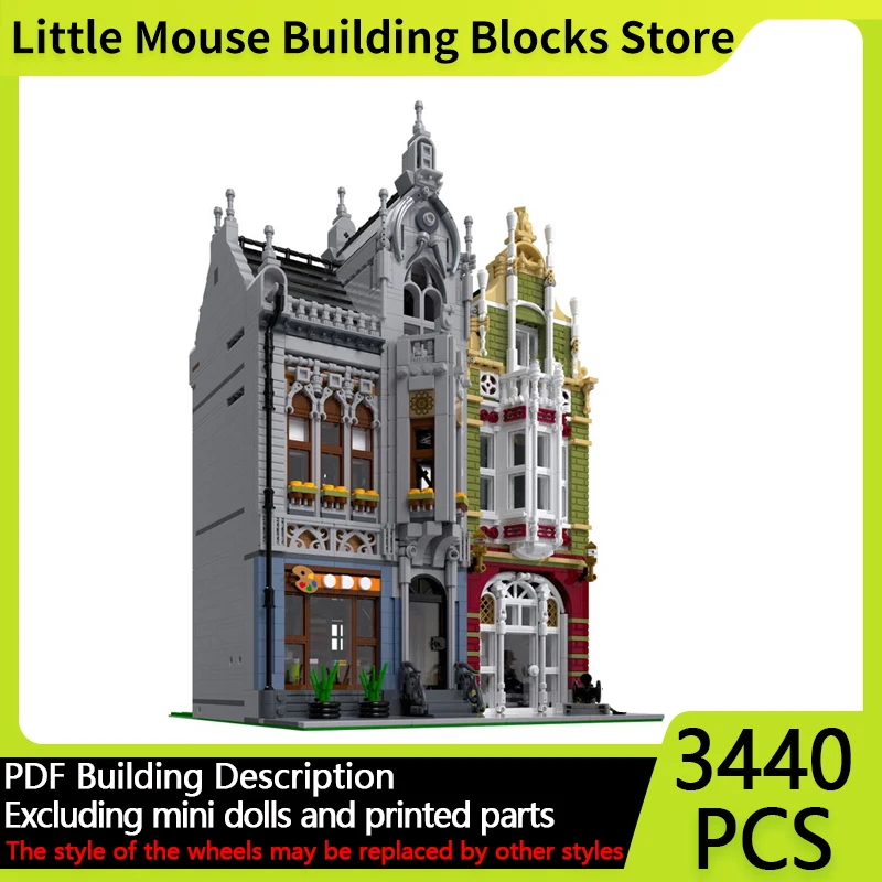 

City Street View Model MOC Building Bricks History Museum Modular Technology Gifts Holiday Assemble Children Toys Suit