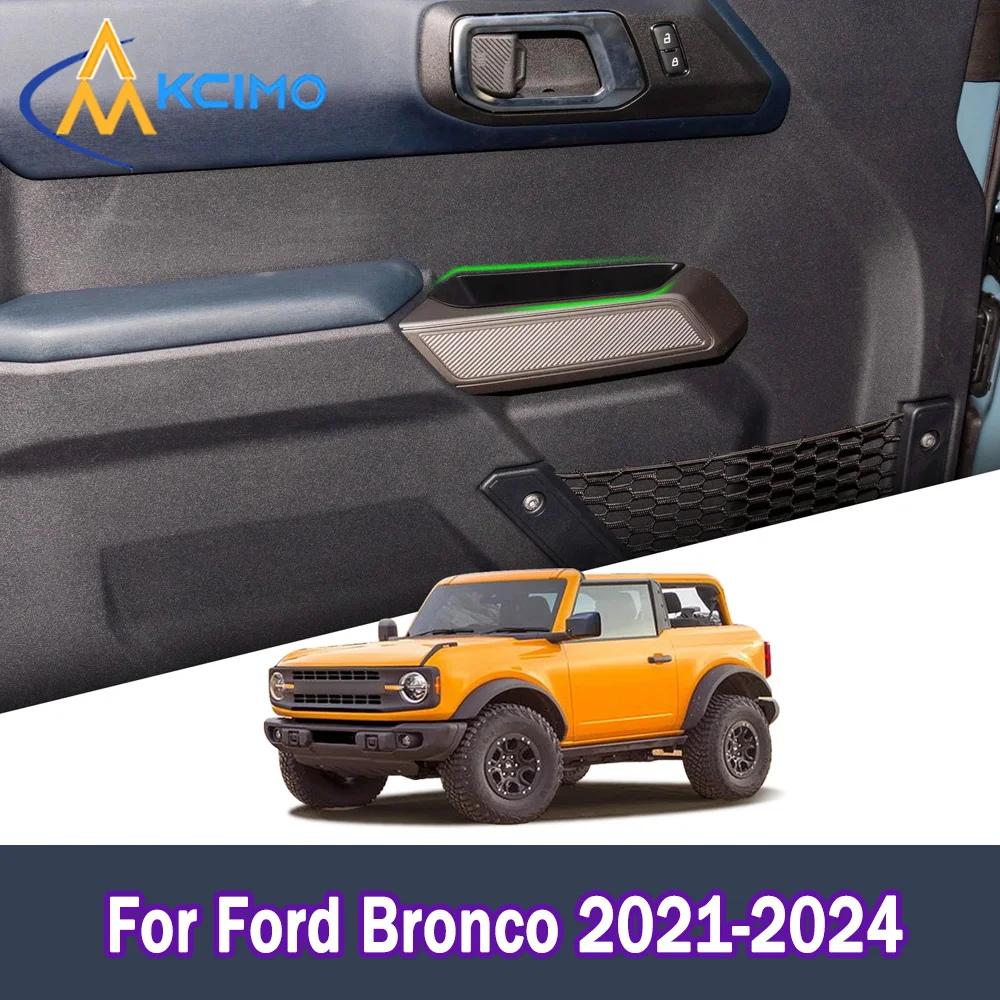 

2pcs Front Door Handle Storage Box for Ford Bronco 2021-2024 2 Door ABS Side Door Holder Tray Organizer Car Accessories