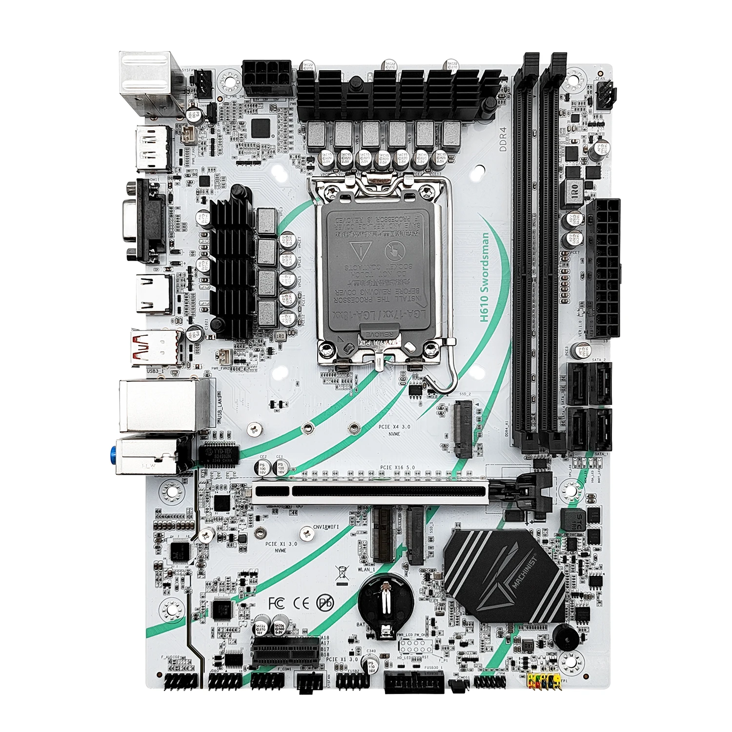 MACHINIST H610Swordsman Motherboard Support DDR4 RAM Nvme M.2 Intel Core 12 13 Gen CPU LGA 1700 12100F 12400F 12490F 12600F