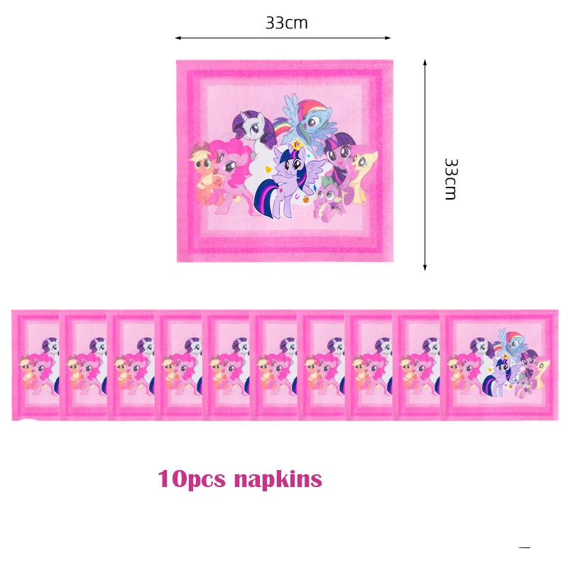 KAYOU My Little Pony Folienballon Partydekoration 1 Set Zahlen-Geburtstagsballons Hintergrund für Mädchen Babyparty-Zubehör – Detail 10