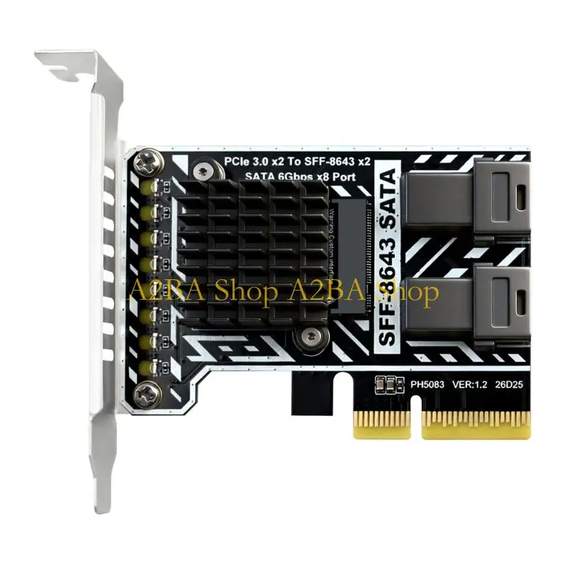 A2BA Internal PCIe3.0 to Double SFF-8643 SATAs Adapter Card for Desktop Storage Expansion, PCB Board for PC Builder Projects