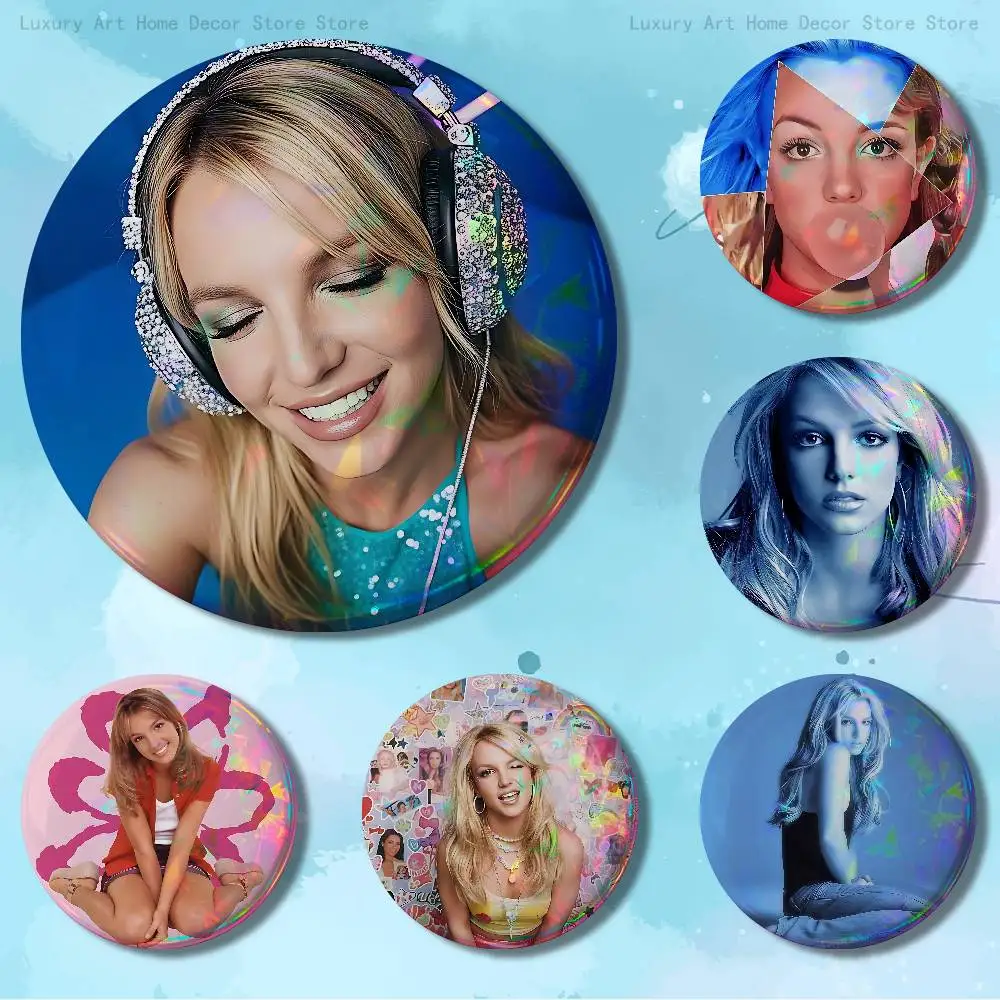 

B-Britney Singer Spears Pins 58mm Cute Cartoon Badge Handmade Brooches for Backpack Accessories