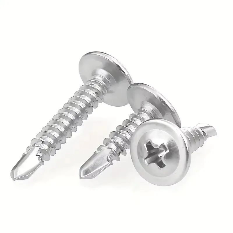 SUS410 #8 M4.2 50pcs Round Head With Middle Self Tapping Screws Cross Plate Head Screws With Pad For Warsaw Drill Tail Dovetai