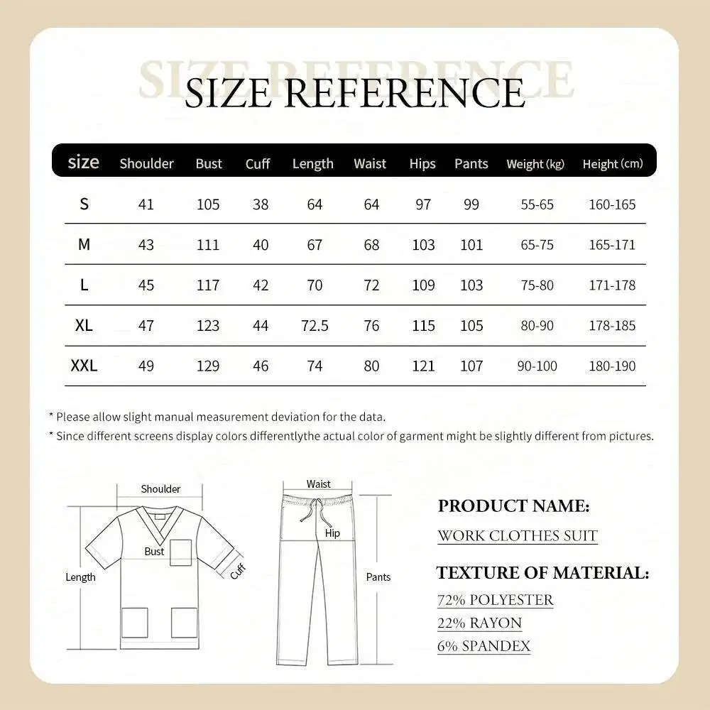 

Beauty Salon Workwear Slim Fit Medical Scrubs Uniform Women Nursing Accessories Hospital Surgery Gowns Dental Clinic Scrub Sets