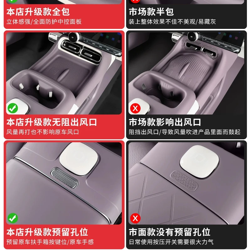 For Chang'an Qiyuan A06 All-in-one Center Console Silicone Cup Protection Pad Center Console Protection Pad Products 26 Models
