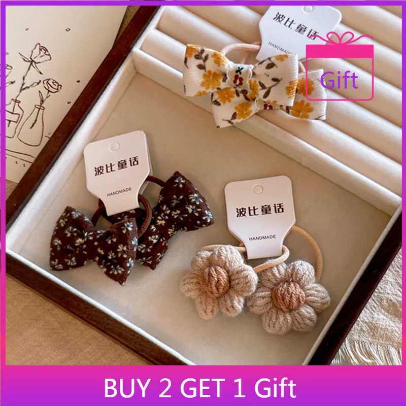 

Детские резинки для волос с милым бантиком в горошек, чай с молоком, коричневый, 1 пара, нежная для детской моды