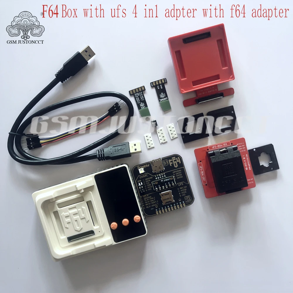 

Флеш-бокс F64 lite box с адаптером icfriend 4 в 1, полный набор адаптеров F64 ісп