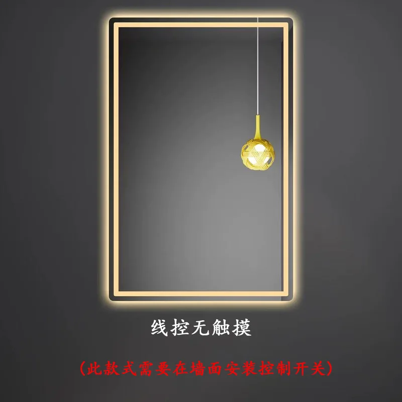 Modern Smart LED Bathroom Mirror Touch Screen Anti-Fog Wall Mounted Vanity Light Mirror