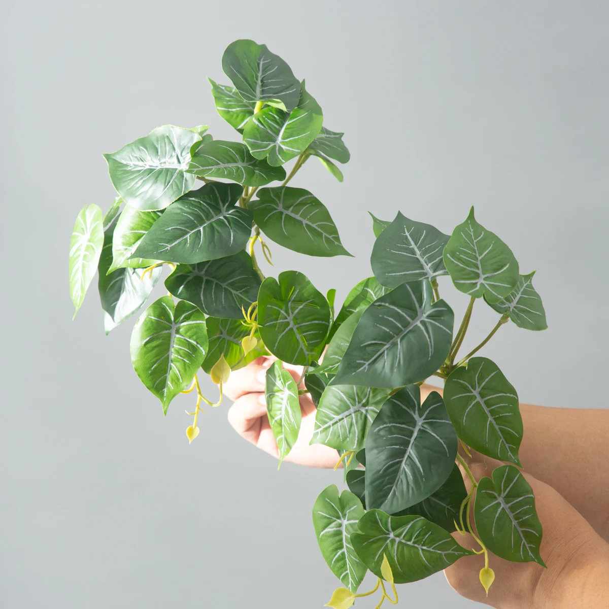 25 cm künstliche Monstera-Pflanzen, tropische Palmenblätter, kleine Pflanzen, Zweig, künstlicher Baumlaub, hängende Blätter für Halloween, Weihnachten – Detail 15