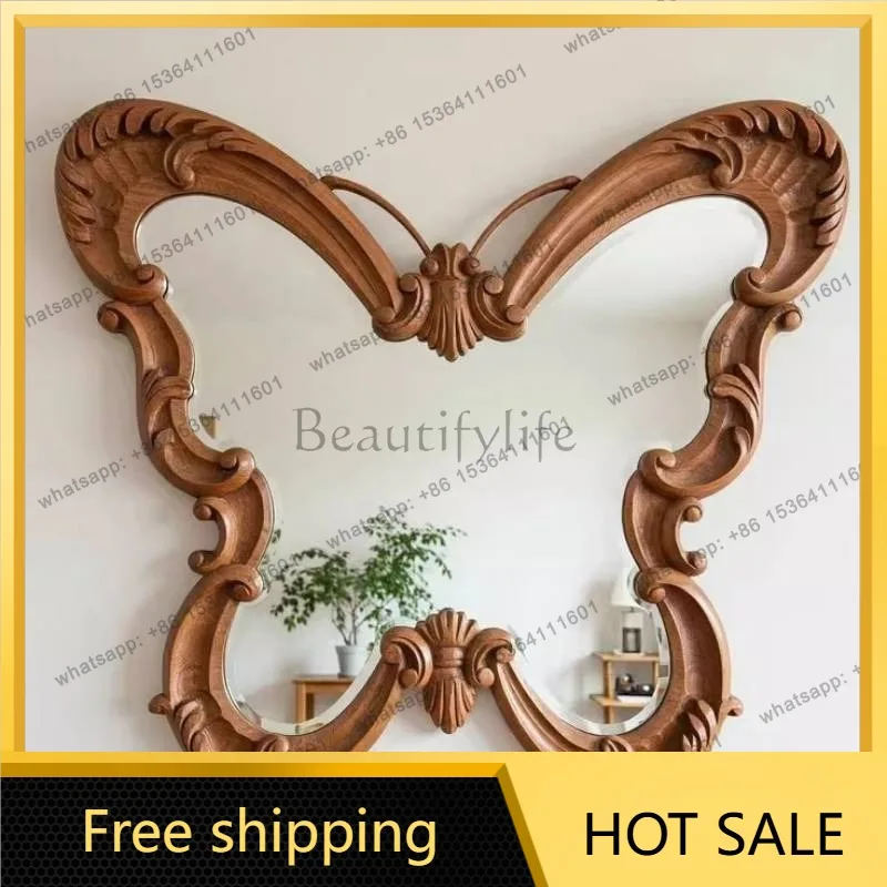 Irregular Big Decorative Mirrors Retro Luxury Bedroom Wall Make Up Mirror Vanity Aesthetic Girls Espelho Room Decoration