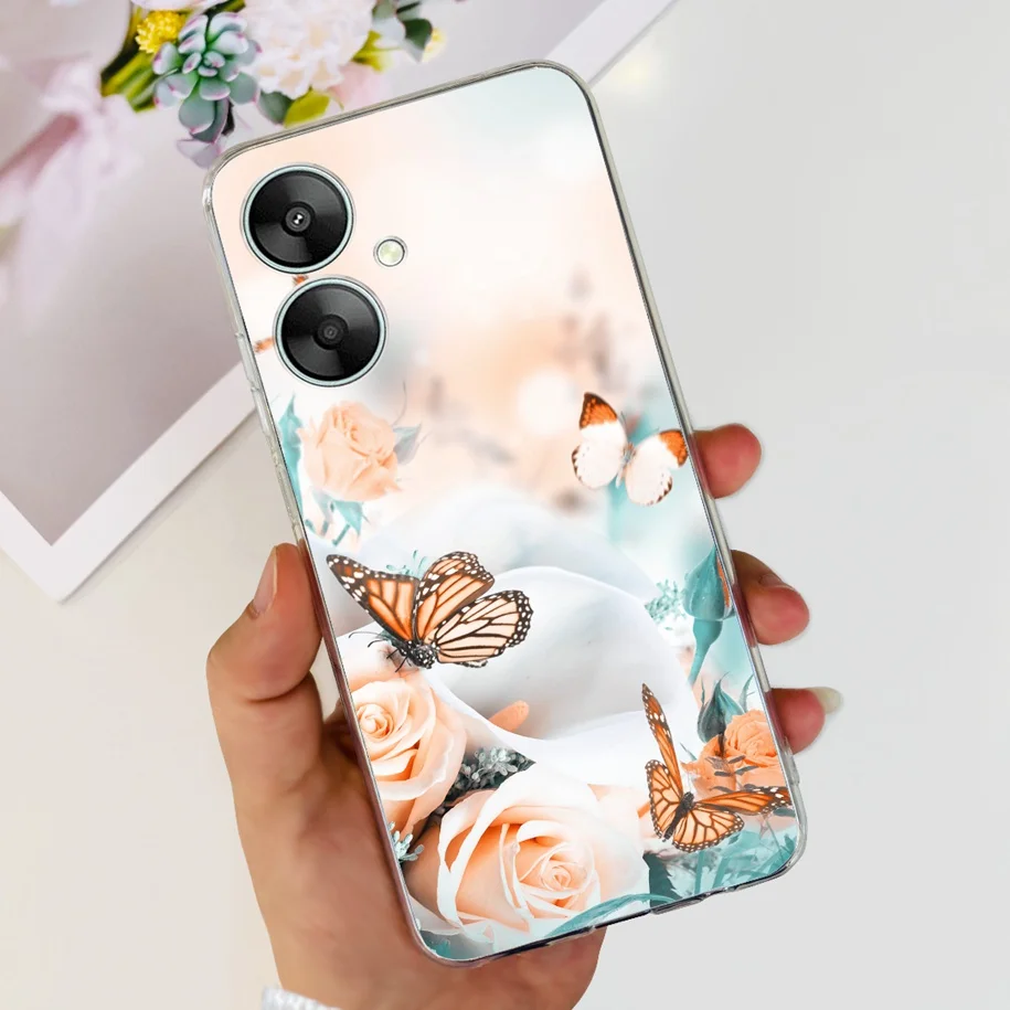 For Xiaomi Redmi 13C 5G Case 2023 Stylish Flower Silicone Soft TPU Phone Cover For Xiaomi Redmi 13R 5G Bumper Global 13 R Fundas