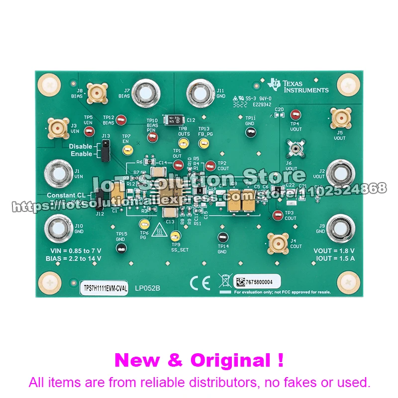 TPS7H1111EVM-CVAL TPS7H1111-SP evaluation module for 1.5-A ultra-low-noise RF LDO regulator with ultra-high PSRR