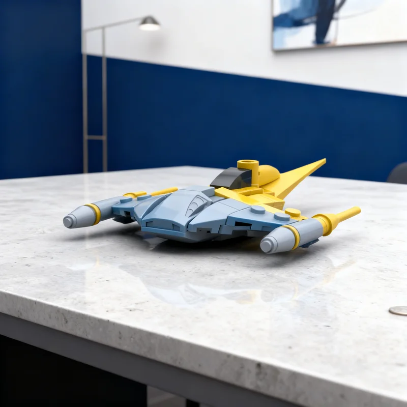 52 Piezas MOC Naboo N-1 Starfighter, Bloques de Construcción a Escala Micro, Modelo de Batalla Estelar, Juguetes de Arquitectura, Regalos de Navidad Educativos para Niños