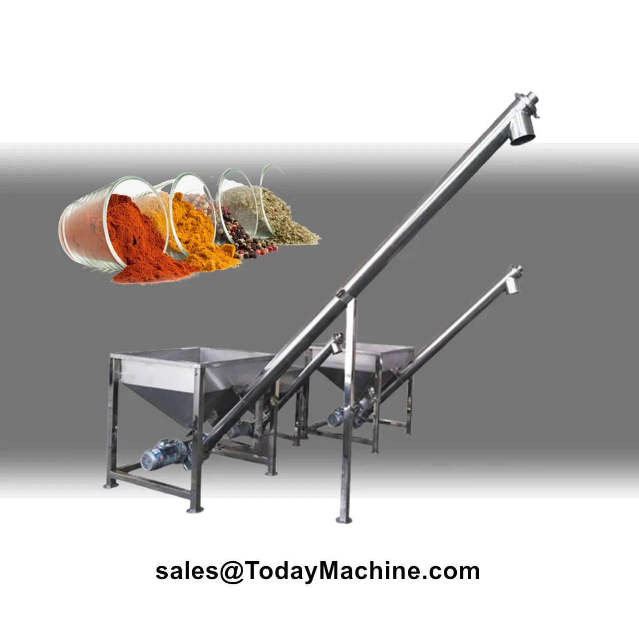 Automatic SS304 Spiral Shaftless Screw Feeder Conveyor for Grain Spice Powder