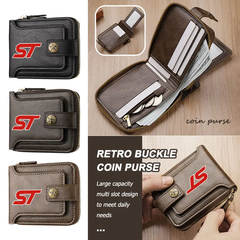 

Retro Driving Documents Card Credit Holder License Purse Wallet For Ford ST Focus Fiesta Ranger Escort Falcon Flex S-MAX Kuga
