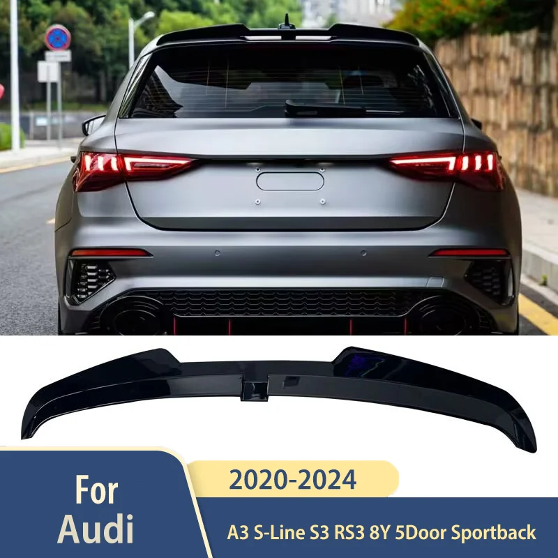 

Rear Roof Spoiler Splitter Rear Trunk Cap Car Accessories For Audi A3 S-Line S3 RS3 8Y 5Door Sportback 2020-2024 Maxton Style