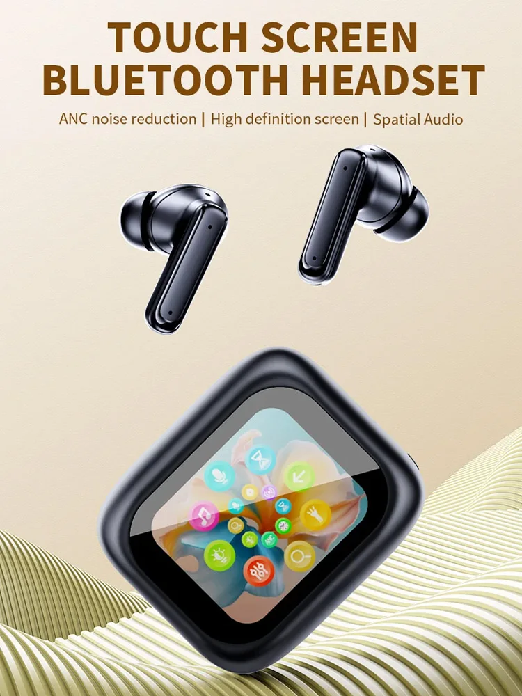 Earphone Bluetooth ANC Wireless Bluetooth Headphones LED Visible Tactile Wireless Bluetooth Headset TWS 16 Languages SportEarbud