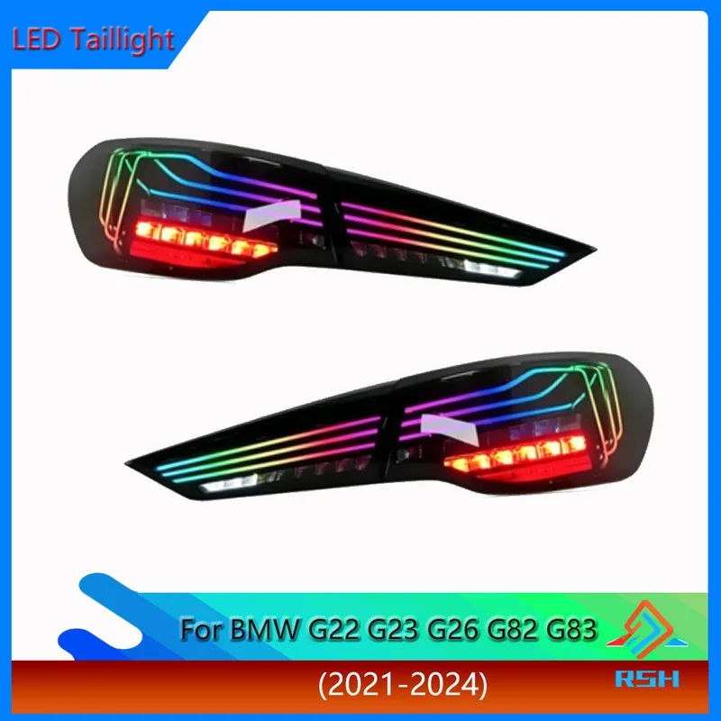 For BMW 4 Series G22 G23 G26 G82 G83 CSL Style RGB LED Tail Light Assembly Upgrade Features LED DRL Rear Lamp Plug And Play