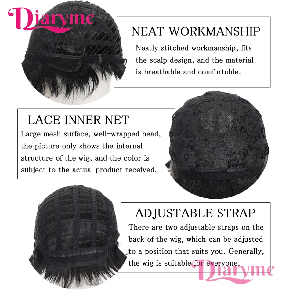 วิกผมสังเคราะห์สั้นสำหรับผู้ชาย สีดำน้ำตาล วิกคอสเพลย์สำหรับใช้ในชีวิตประจำวัน ผมปลอมธรรมชาติ ทนความร้อนสูง