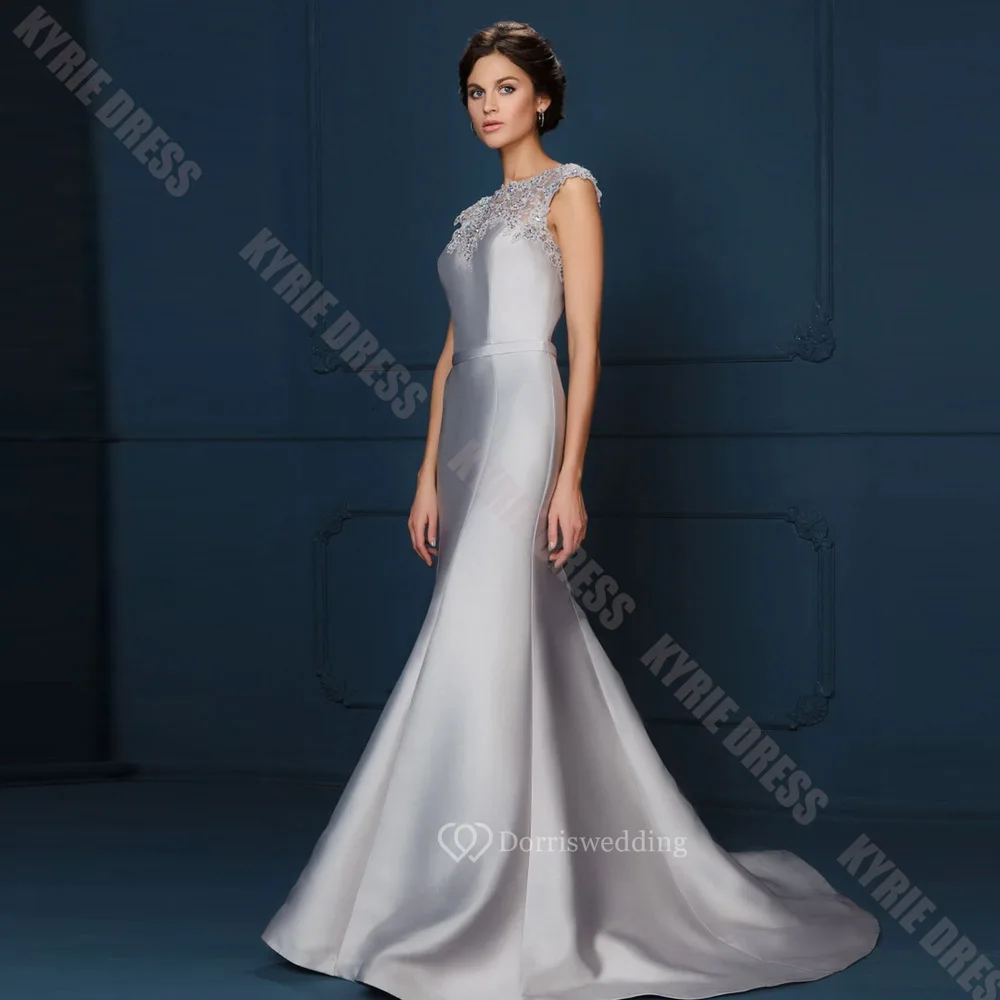 Customized Mother of The Bride Dresses Cap Sleeves Boat Neck Sequined Mermaid for Women's Wedding Guest Gown Party Evening Dress