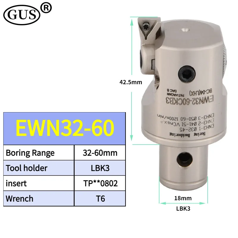 Precision CBH EWN EWN20 EWN25 EWN32 EWN41 EWN53 EWN68 Adjustable Fine Boring head Tool Holder Bore CKB1 2 3 4 5 6 LBK CNC Lathe