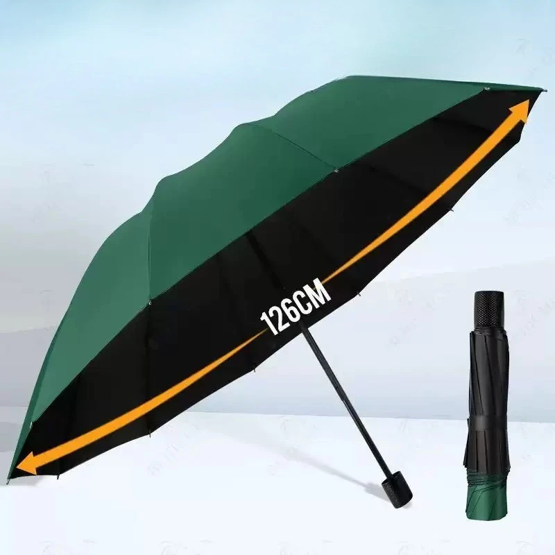 Thickened Large Size Rain Umbrella Windproof Sunshade Reversing Schooling Umbrella Anti-Bash Resistant for Heavy Rain 128cm