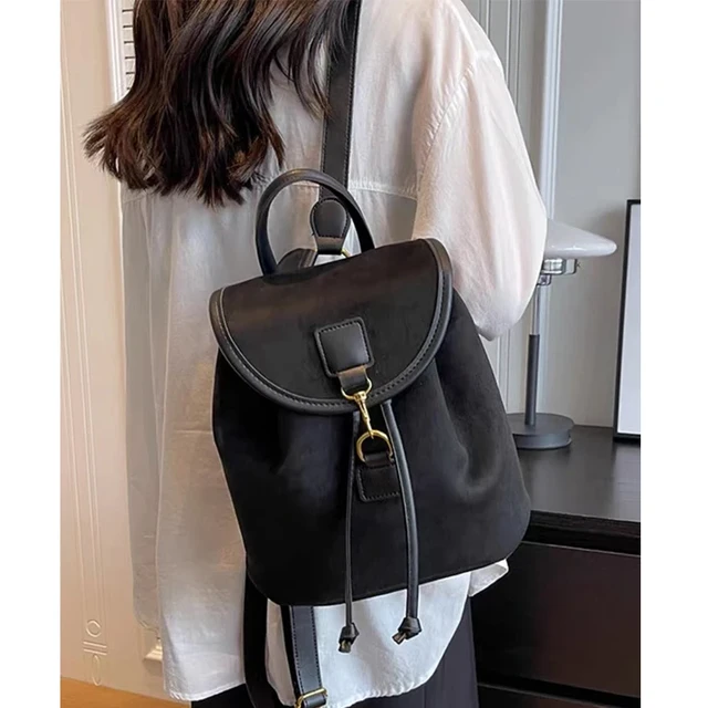 Velvet backpack purse discount