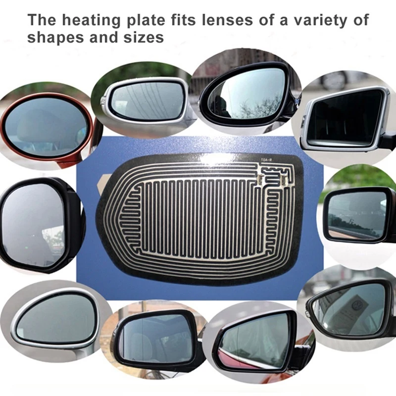 Car Side Wing Mirror Heating Pad Rearview Mirror Mist Demister Black Carbon Crystal Heating Material Quick Warm Mirrors Defogger