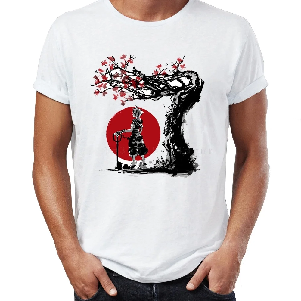 Men's  Hearts Sora Keyblade Gaming Artwork T-Shirt Customizable Design Hand-Painted Unique Style Clothing