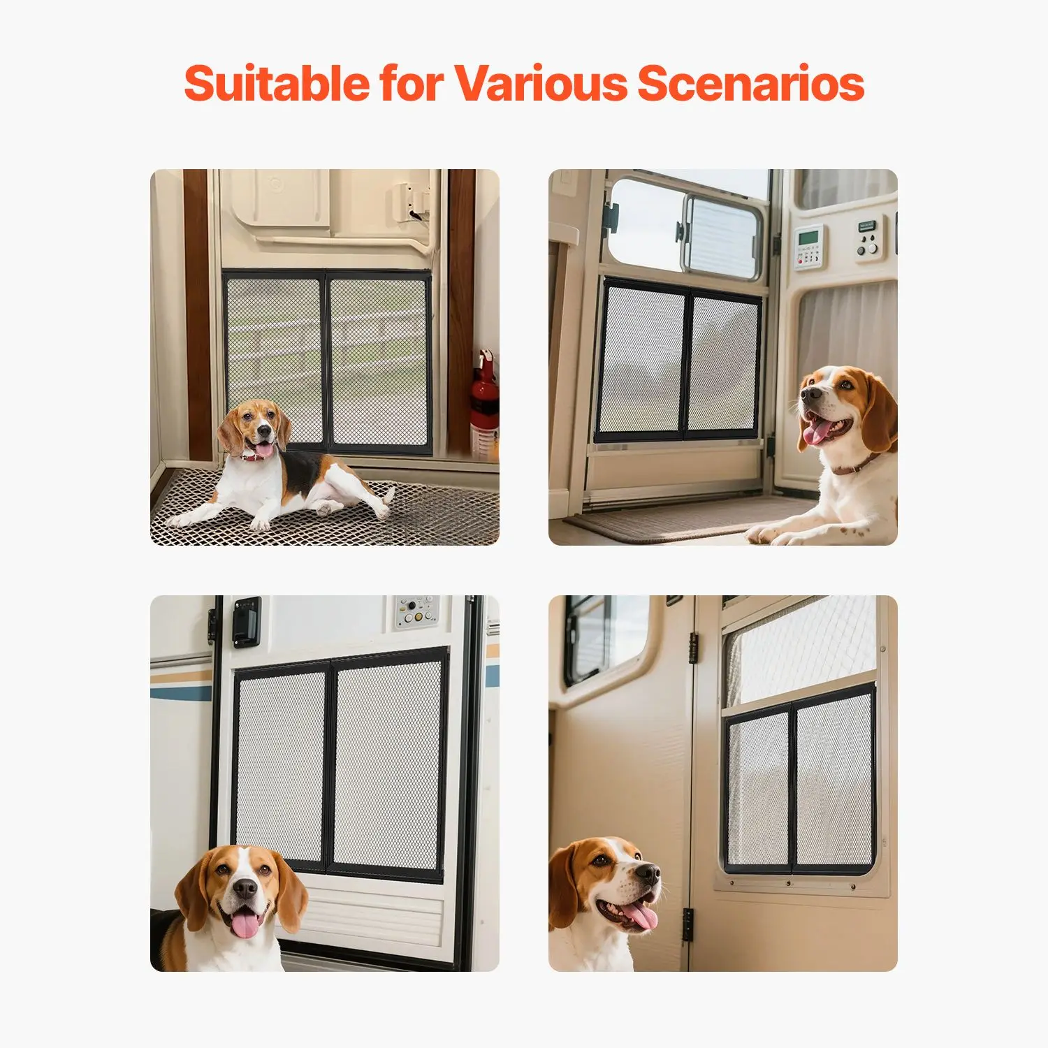 RV Screen Door Protector, 22.5 x 20 inch Grille, Easy to Install and Disassemble, Reinforced Breathable Protective Mesh