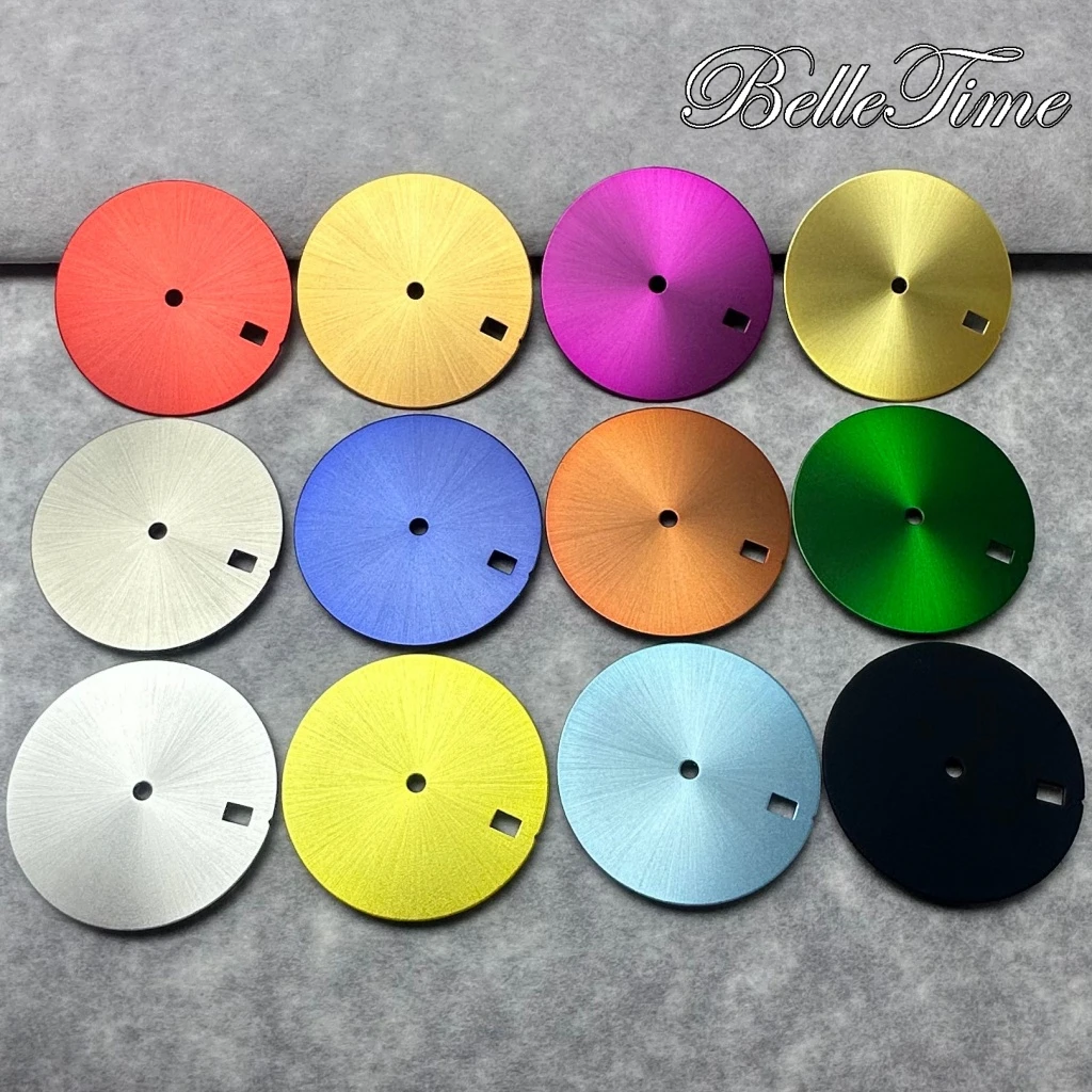 High Quality 28.5mm Sunburst Watch Dial Black Silver Blue Red Green Orange Pink  Faces Fit NH35 NH36 Movement Accessories ﻿