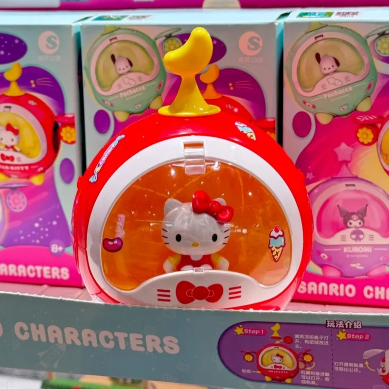 Genuino Sanrio Famiglia Uovo Ritorto Astronave Serie Cieco Scatola Giocattoli Anime Kuromi My Melody Doll Ornament Scatola a Sorpresa Giocattoli Regali