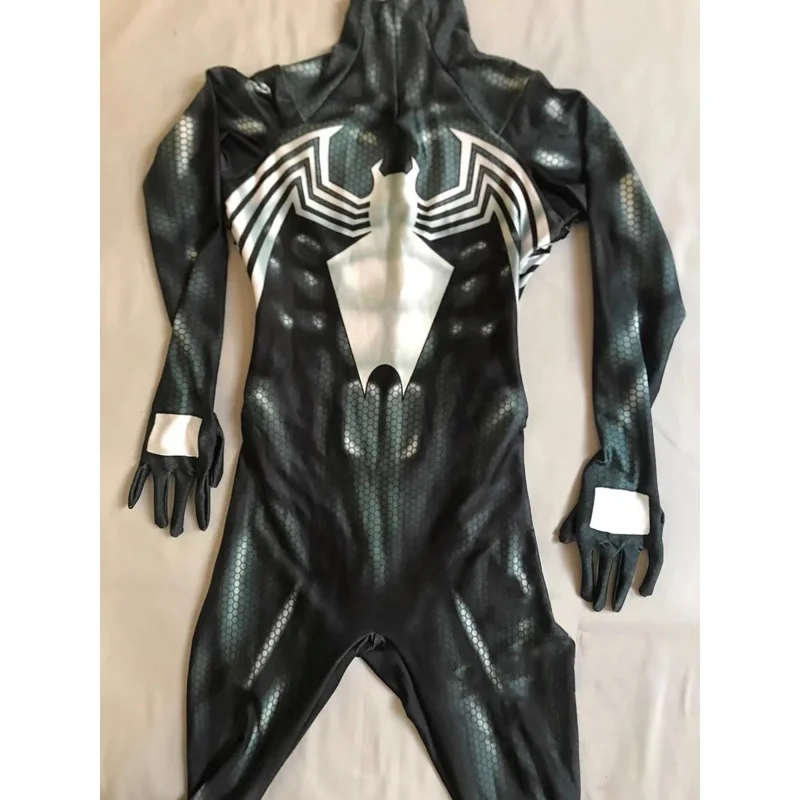 할로윈 성인 어린이 새로운 독 Symbiote 슈퍼 히어로 Spidercosplay 의상 Bodysuit Zentai Second Skin Suit Men Party Jumpsuit