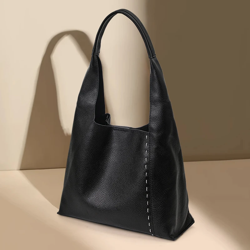 2026 New Arrival Genuine Leather Women's Bag, High-end Niche Design Soft Leather Shoulder Bag, Fashion Versatile Underarm Bag
