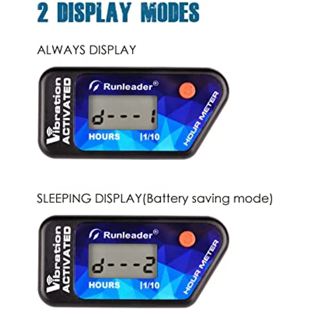 Vibration Operation Adjustable Sensitivity Digital Cordless Hour Meter Lock Down Easy Install Double Operation System Low Batter