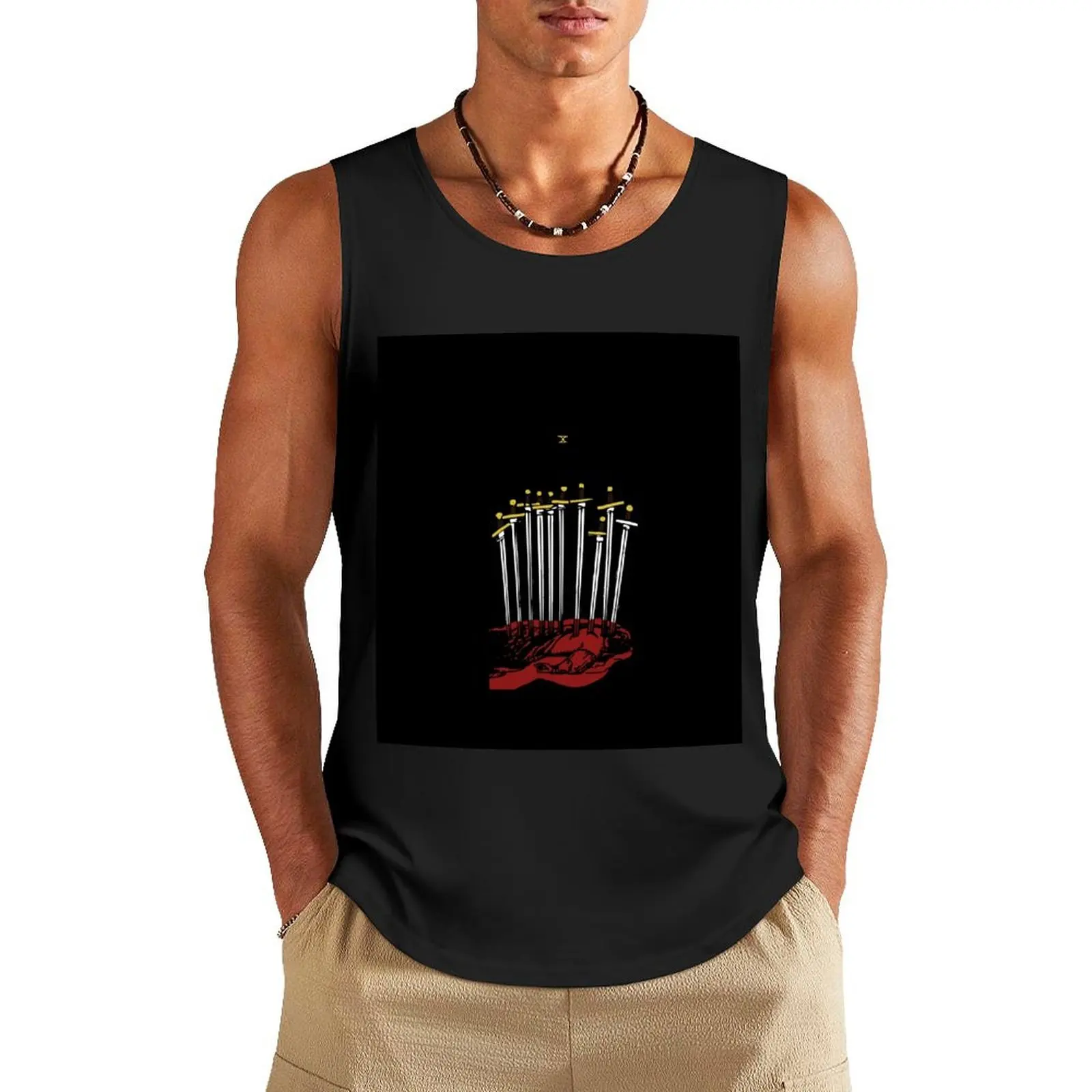

Tarot Ten of Swords Card Tank Top men gym clothing sports suits vests for men clothes for men summer