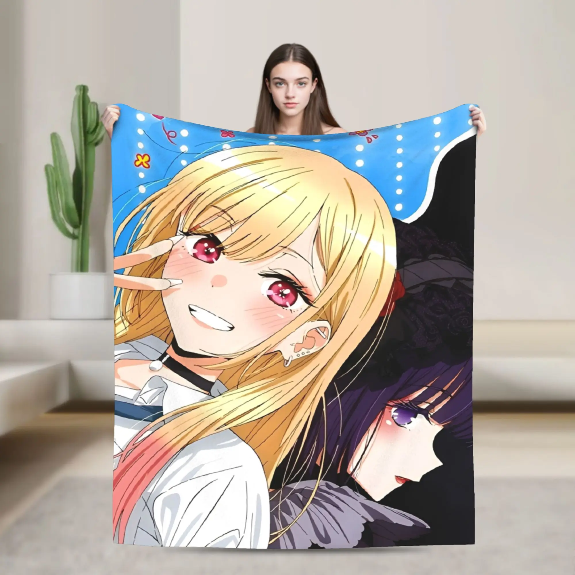 

Japan Anime Marin Kitagawa Throw Blanket for Couch Soft Fuzzy Plush Blanket 50x60 Inch Multi-size Bedspreads for All Seasons