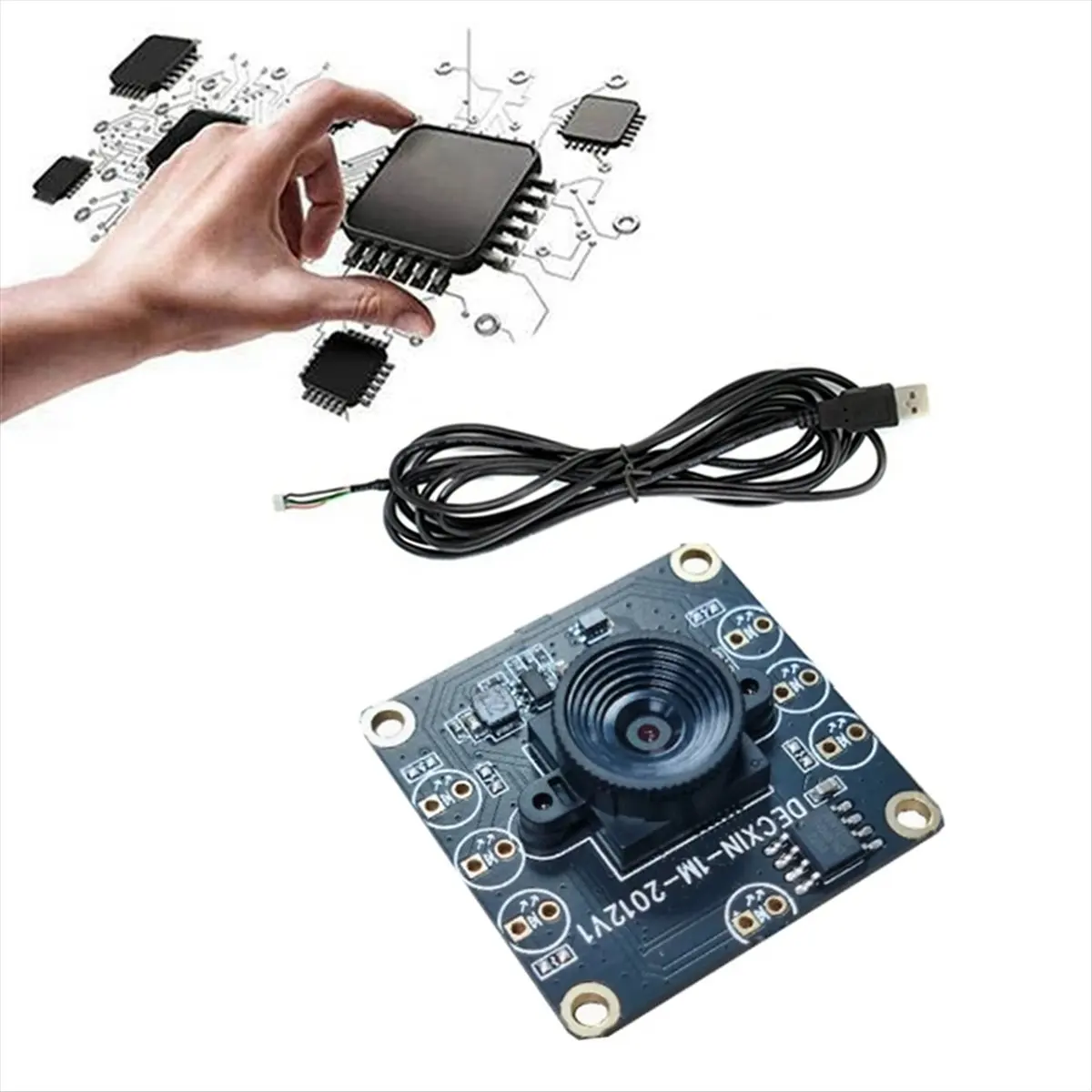 ABGN OV9732 USB Camera Module Board 65 Degree 32x32mm Face Recognition Image Acquisition for Camera 60CM Cable