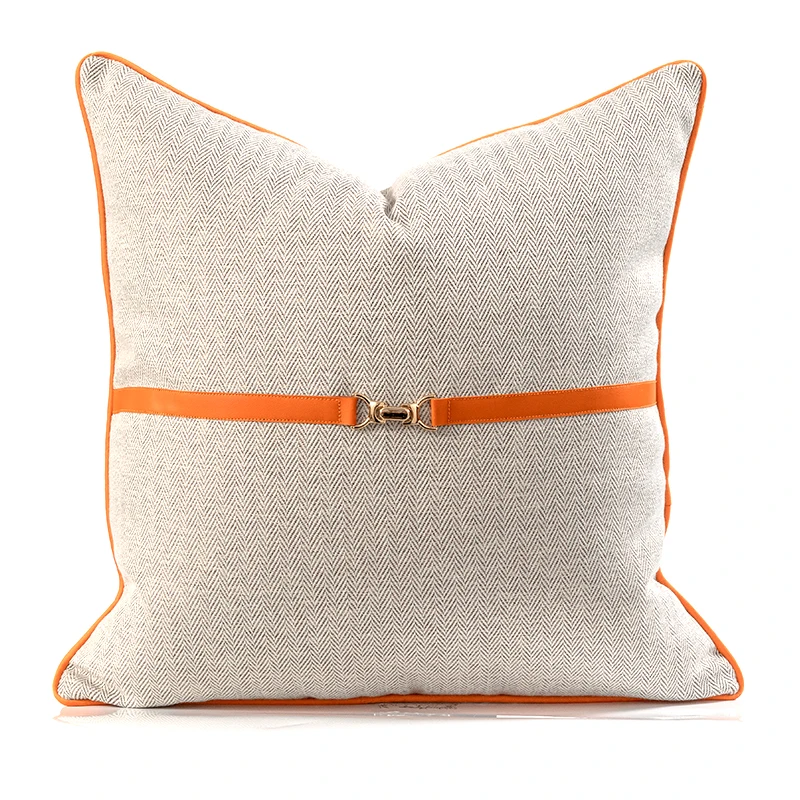 Decorative Embroidery White Brown Black Blue Letter F Luxury Jacquard Outdoor Chair Cushion