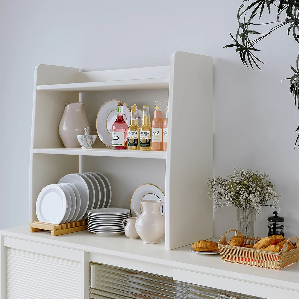 White upper shelf storage rack 2-speed all-use storage kitchen table storage rack