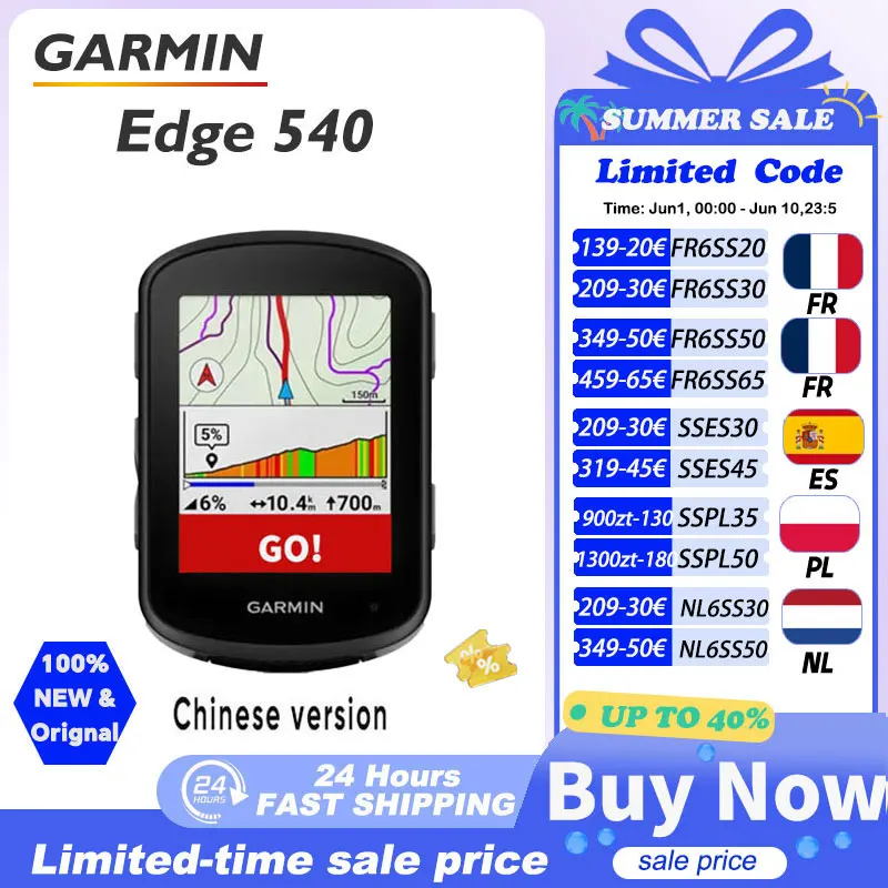 Ordinateur de vélo Garmin edge 540, navigation cartographique en plein air, compteur kilométrique pour vélo de montagne et de route, étanche, cadeau de vacances pour les cyclistes