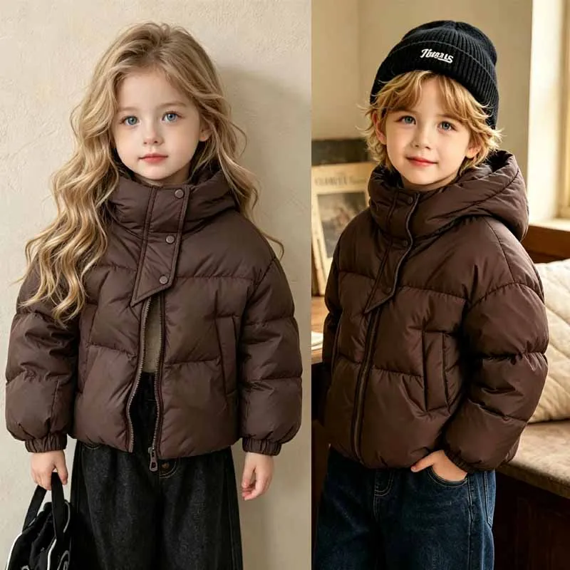 Jungen Mädchen Warme Daunenmäntel Winter Herbst Kinder Wattierte Jacken Baby Kapuzen-Oberbekleidung Kinderkleidung 2-12 Jahre