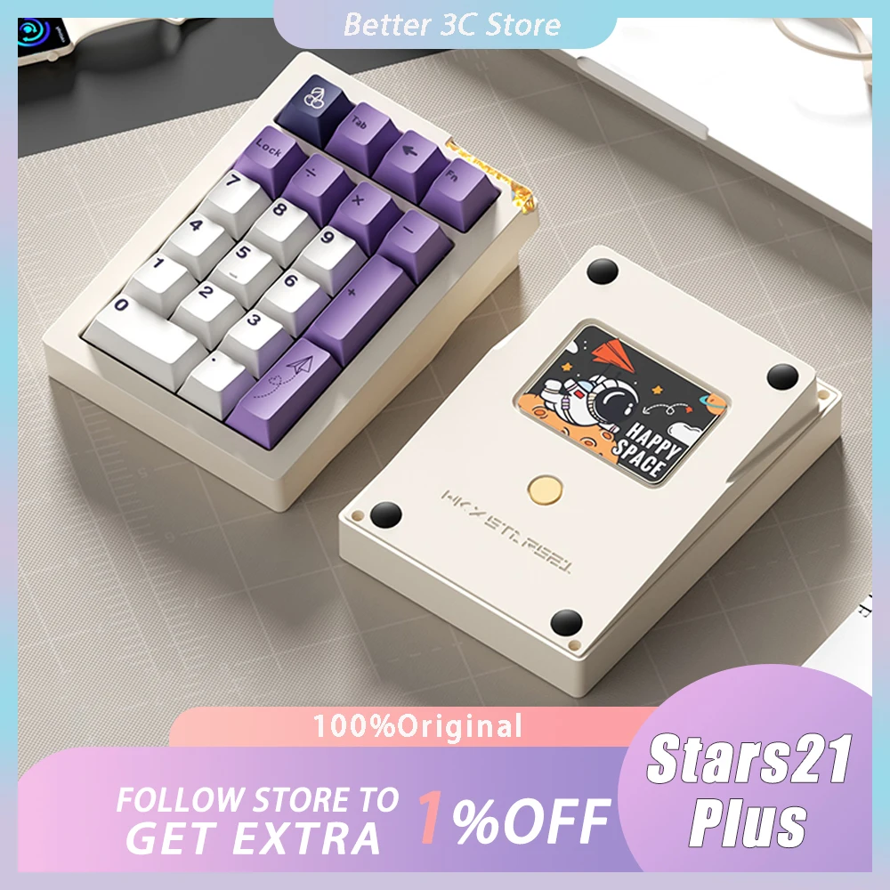 

Weikav Stars21 Plus Mechanical Keyboard Kit 3mode Wireless Bluetooth Keypad Kit RGB Hot Swap Aluminum Numeric Keypad Kit Gift