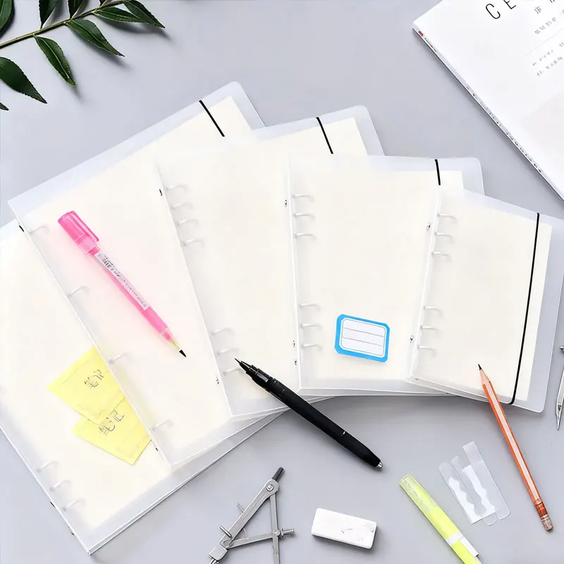 1 Piece A4/A5/A6/A7/B5 PP Matte Loose Leaf Ring Binder Notebook Inner Cover Agenda Planner Paper Cover School Office Stationery