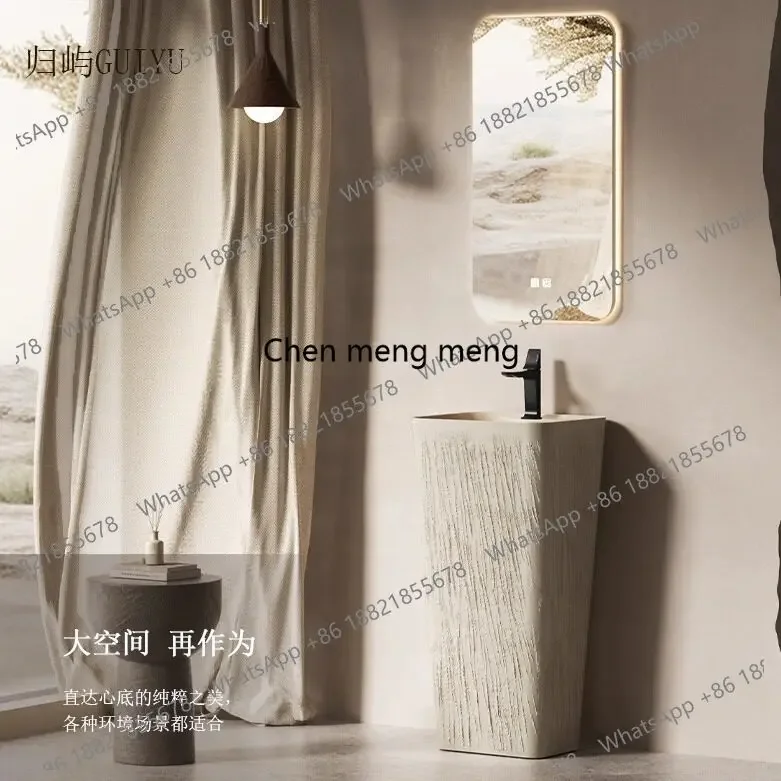 X188 Vintage Chinese-style wash basin wabi-sabi wind column basin outdoor courtyard hotel floor-to-ceiling washbasin